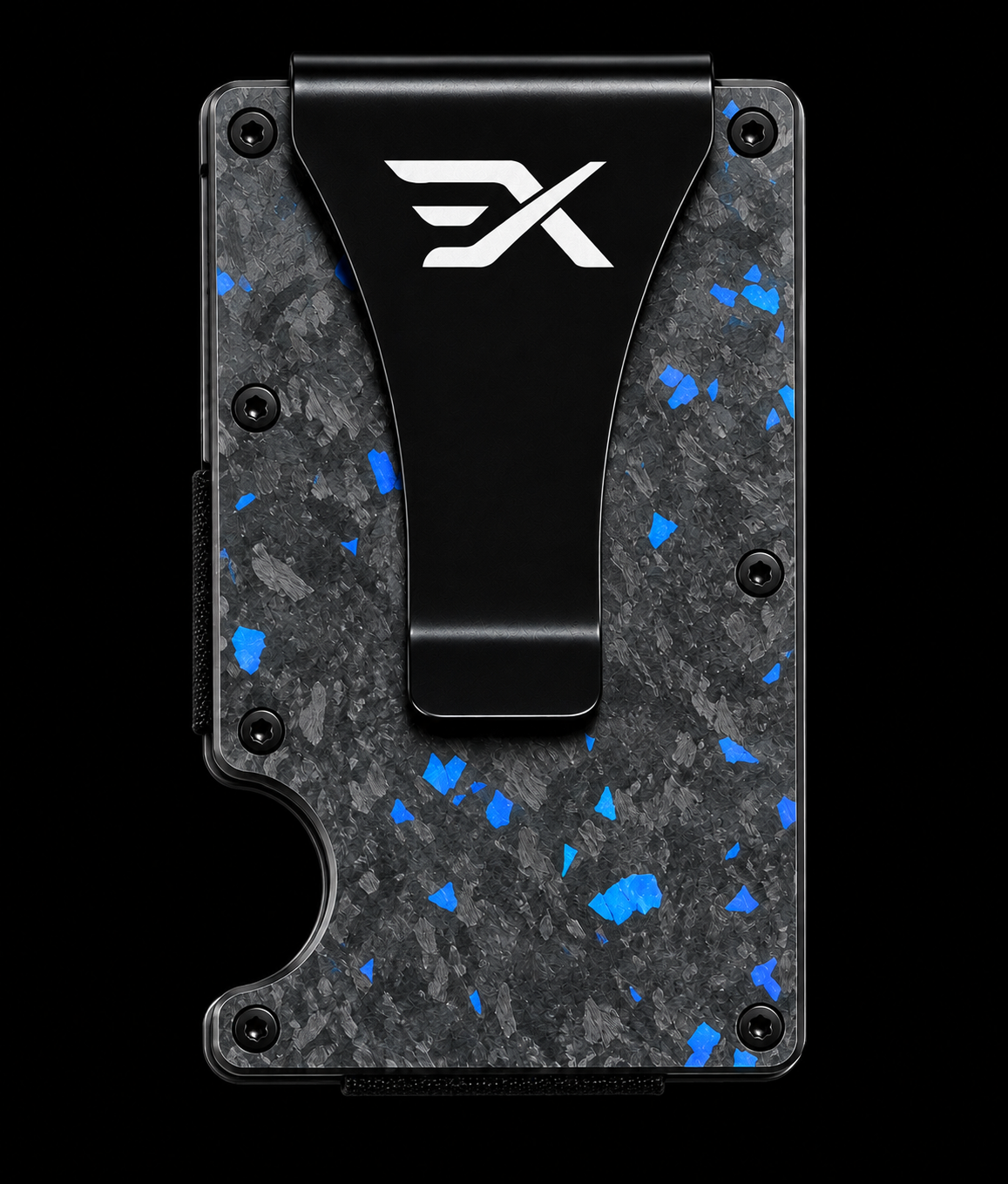 Blue Forged Carbon Wallet